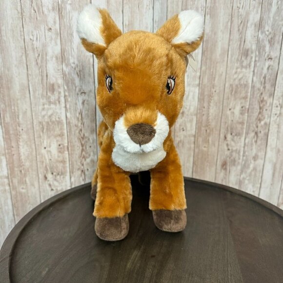 Unipak Small Fawn Plush Standing Stuffed Animal Toy Woodland Brown White Deer - Picture 1 of 14